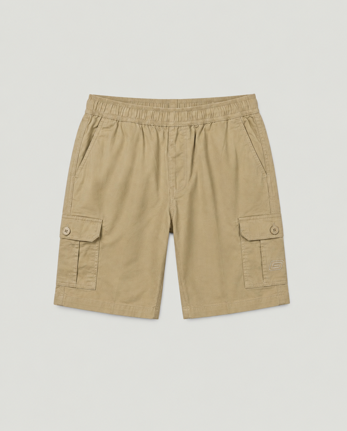Beige Urban Souls Cargo Bermuda, flat front view