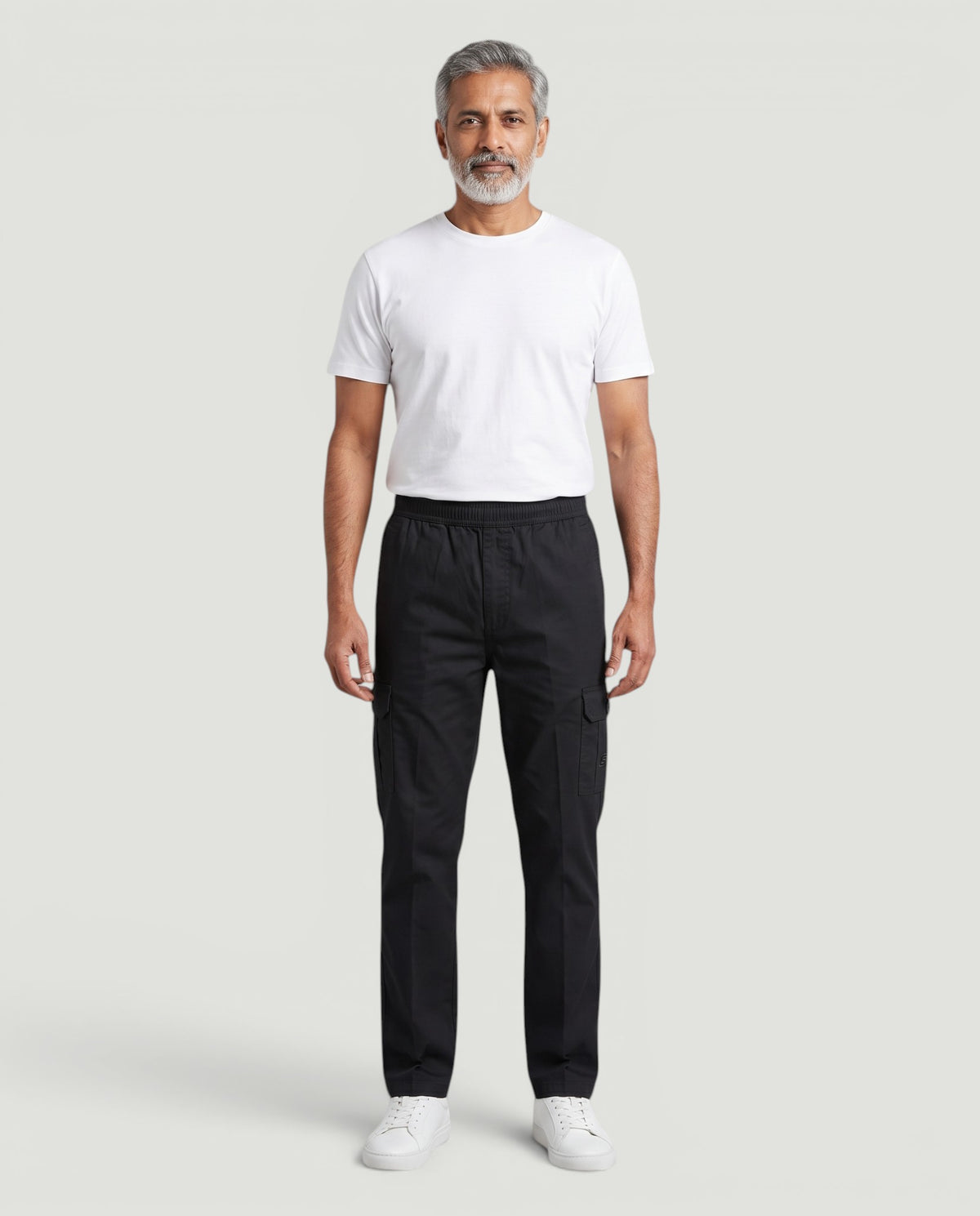 Black Urban Souls Cargo Pant 8805, front on model