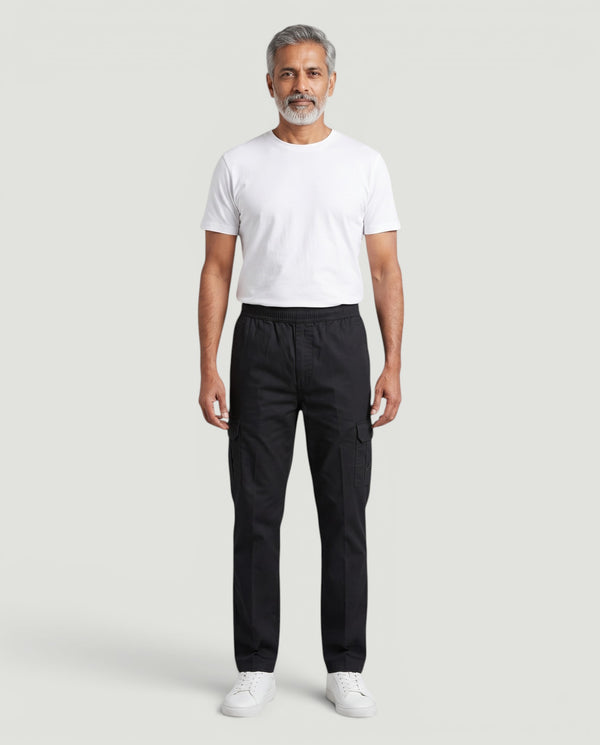 Black Urban Souls Cargo Pant 8805, front on model