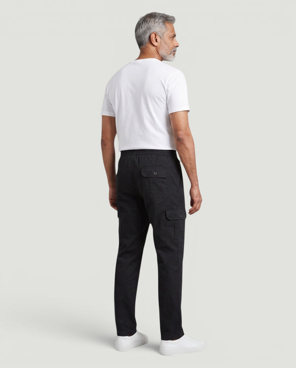 Black Urban Souls Cargo Pant 8805, back view on model