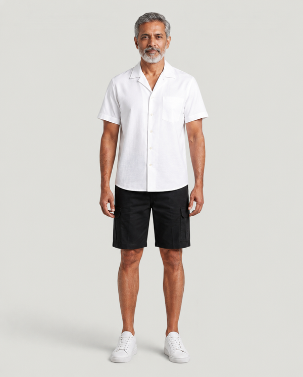 Black Urban Souls Cargo Bermuda, casual look on model