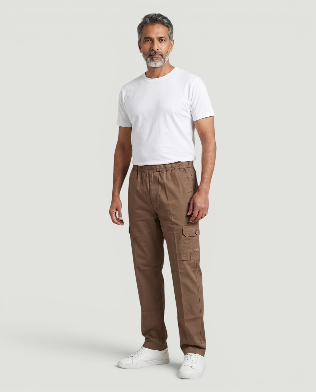 Brown Urban Souls Cargo Pant 8805, front on model