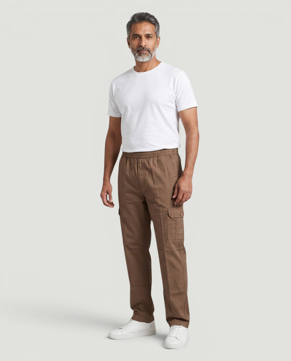 Brown Urban Souls Cargo Pant 8805, front on model