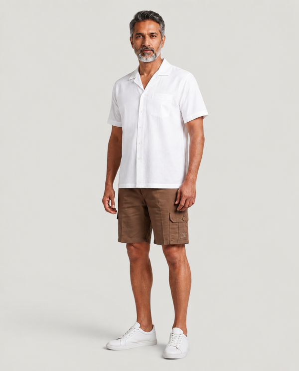 Brown Urban Souls Cargo Bermuda, casual look on model