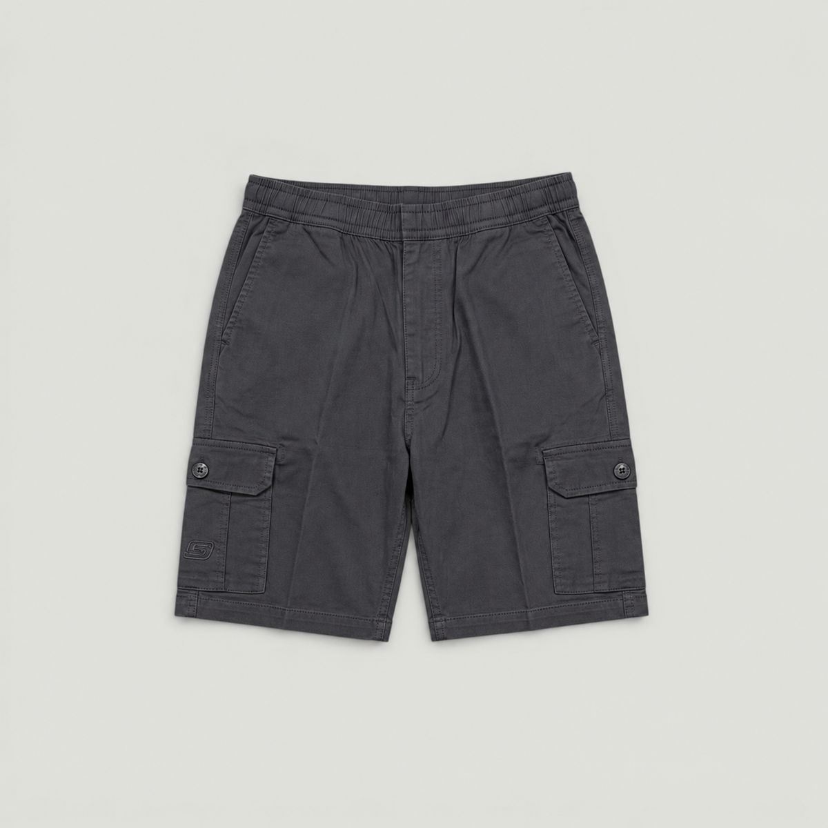 Dark Grey Urban Souls Cargo Bermuda, flat front view