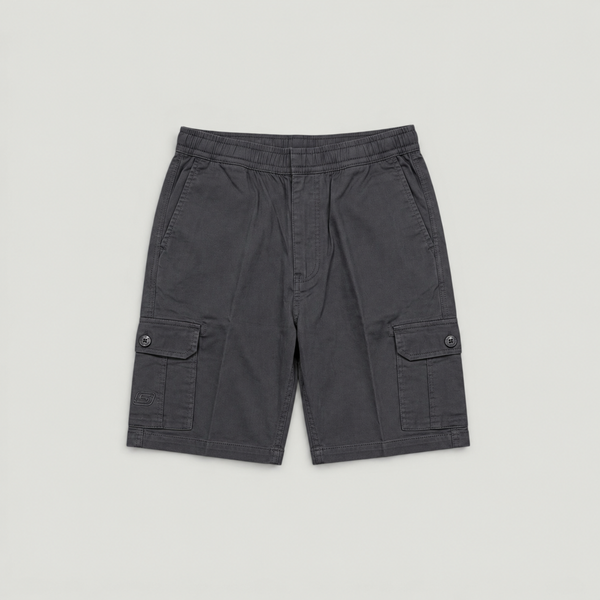 Dark Grey Urban Souls Cargo Bermuda, flat front view