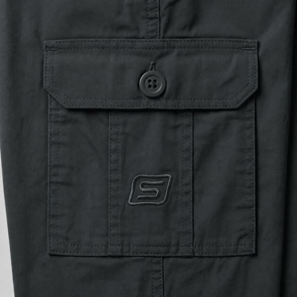 Dark Grey Urban Souls Cargo Pant 8805, pocket and logo detail