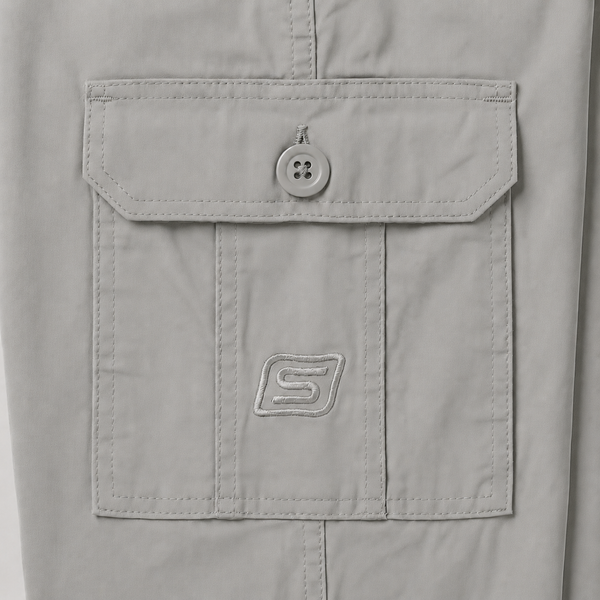 Light Grey Urban Souls Cargo Pant 8805, pocket and logo detail