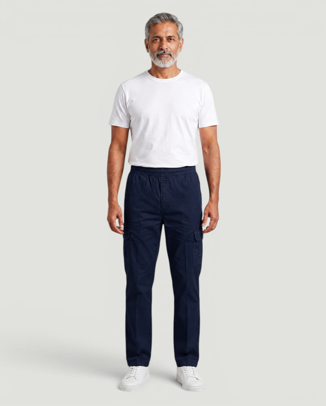 Navy Urban Souls Cargo Pant 8805, front on model