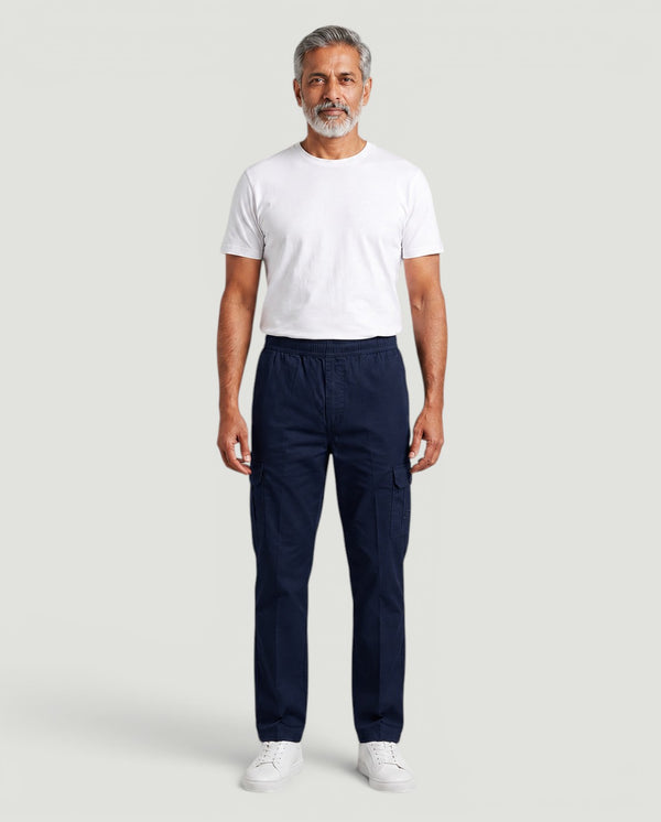 Navy Urban Souls Cargo Pant 8805, front on model