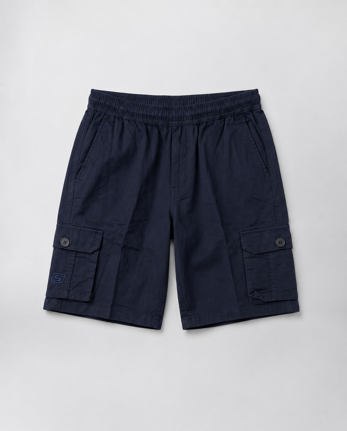 Navy Urban Souls Cargo Bermuda, flat front view
