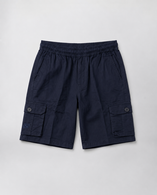 Navy Urban Souls Cargo Bermuda, flat front view
