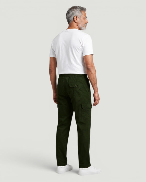 Olive Urban Souls Cargo Pant 8805, back view on model