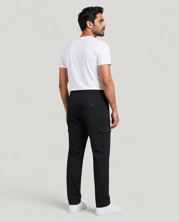Black Urban Souls Cargo Pant 8805, back view on model
