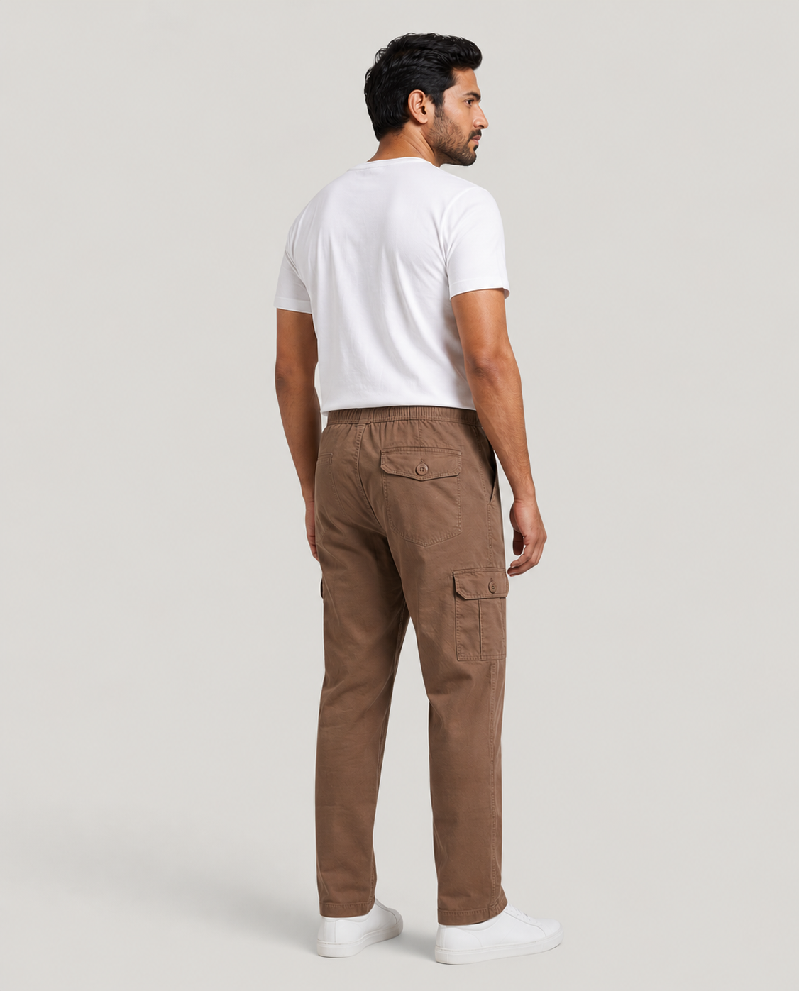 Brown Urban Souls Cargo Pant 8805, back view on model