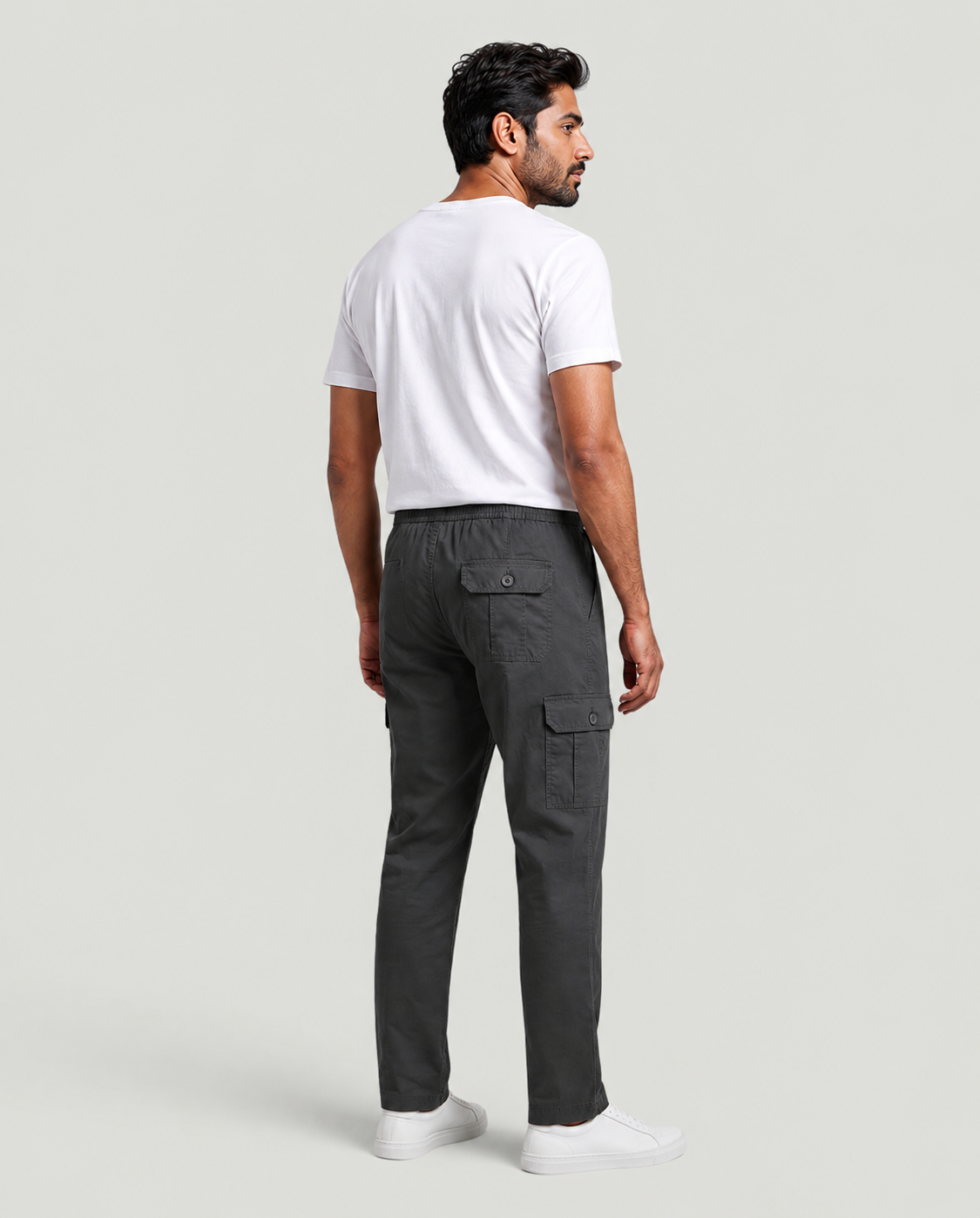 Dark Grey Urban Souls Cargo Pant 8805, back view on model