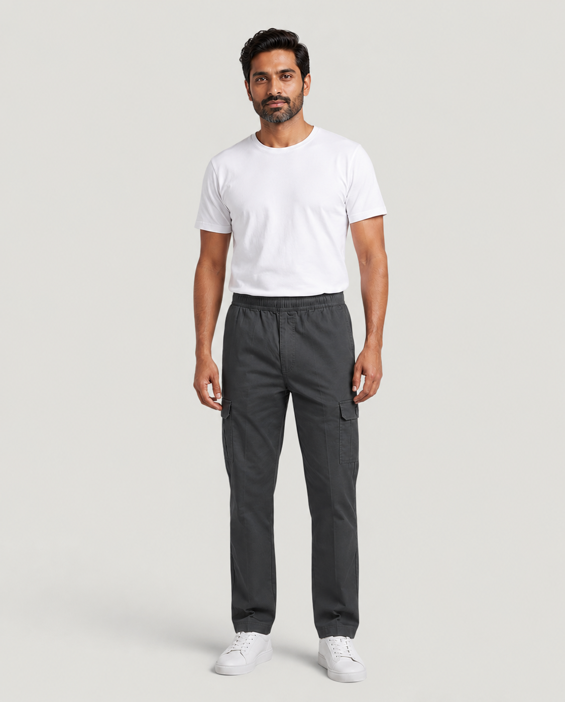 Dark Grey Urban Souls Cargo Pant 8805, front on model