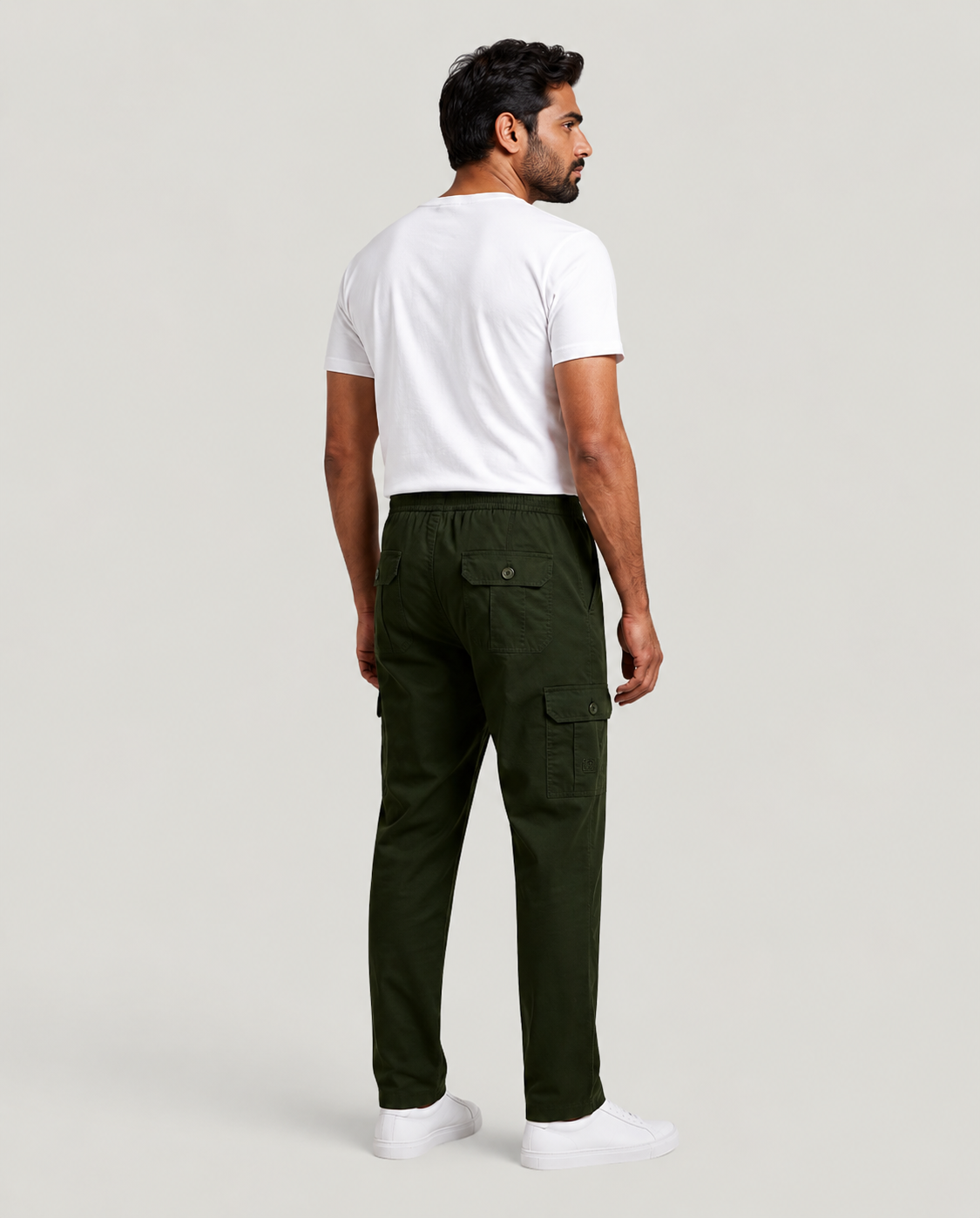 Olive Urban Souls Cargo Pant 8805, back view on model