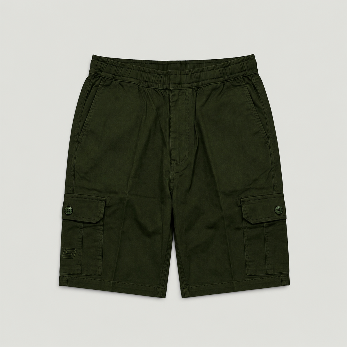 Olive Urban Souls Cargo Bermuda, flat front view