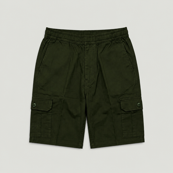 Olive Urban Souls Cargo Bermuda, flat front view