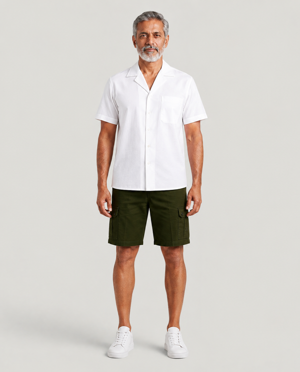 Olive Urban Souls Cargo Bermuda, casual look on model